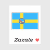 Sticker Drapeau de la ville de Wilmington, Delaware (Feuille)