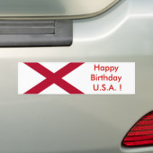 Sticker Drapeau de l'Alabama, Joyeux Anniversaire  (En voiture)