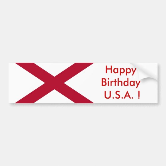 Sticker Drapeau de l'Alabama, Joyeux Anniversaire  (Devant)