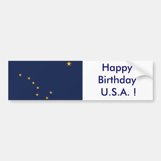 Sticker Drapeau de l'Alaska, Joyeux anniversaire U (Devant)