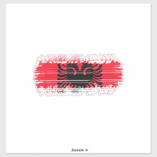 Sticker Drapeau de l'Albanie (Feuille)