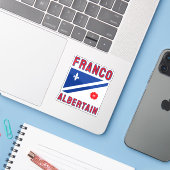Sticker Drapeau de l'Albertain français (Ordinateur portable avec iPhone)
