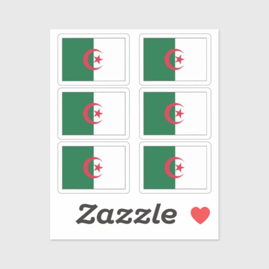 Sticker Drapeau de l'Algérie Collection pack de 6 (Feuille)