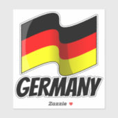 Sticker Drapeau de l'Allemagne, étiqueté (Feuille)