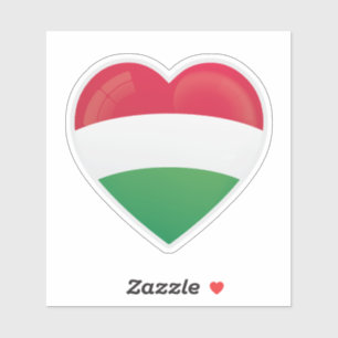 Sticker drapeau de l'amour de la Hongrie