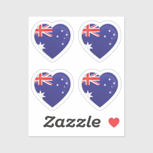 Sticker Drapeau de l'amour de l'Australie (Feuille)