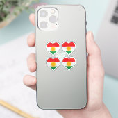 Sticker Drapeau de l'amour du Kurdistan fierté (Téléphone)