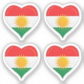 Sticker Drapeau de l'amour du Kurdistan fierté (Recto)