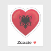 Sticker Drapeau de l'amour en Albanie (Feuille)