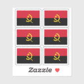 Sticker Drapeau de l'Angola - une collection (Feuille)