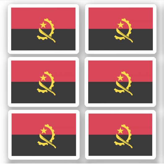 Sticker Drapeau de l'Angola - une collection (Devant)