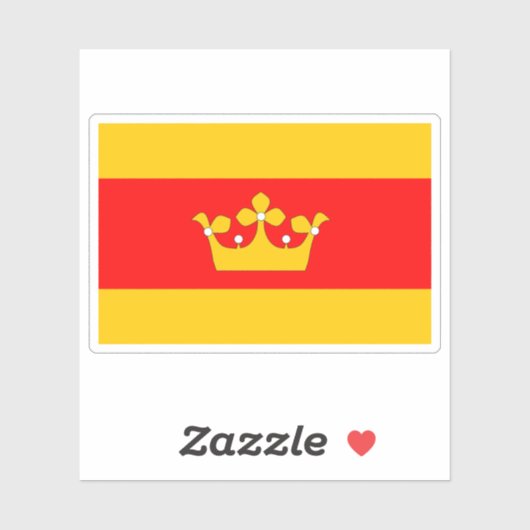 Sticker Drapeau de Lanškroun, République tchèque (Feuille)