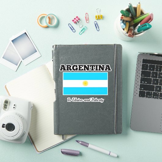 Sticker Drapeau de l'Argentine, étiqueté avec devise (Couverture iPad)