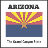 Sticker Drapeau de l'Arizona avec devise de l'Etat (Devant)