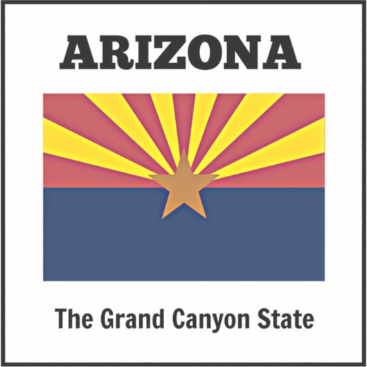Sticker Drapeau de l'Arizona avec devise de l'Etat (Devant)