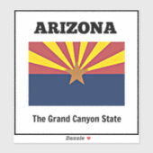 Sticker Drapeau de l'Arizona avec devise de l'Etat (Feuille)