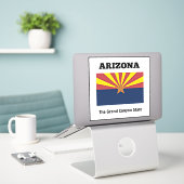 Sticker Drapeau de l'Arizona avec devise de l'Etat (Ordinateur portable sur le bureau)