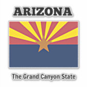 Sticker Drapeau de l'Arizona avec devise de l'Etat (Devant)