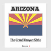 Sticker Drapeau de l'Arizona avec devise de l'Etat (Feuille)