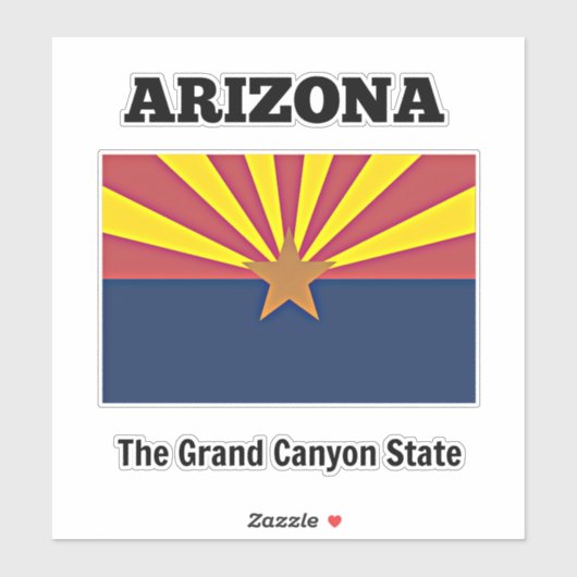 Sticker Drapeau de l'Arizona avec devise de l'Etat (Feuille)