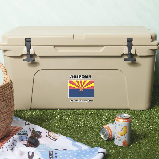 Sticker Drapeau de l'Arizona avec devise de l'Etat (Glacière)