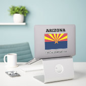 Sticker Drapeau de l'Arizona avec devise de l'Etat (Ordinateur portable sur le bureau)
