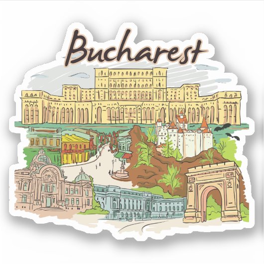 Sticker drapeau de l'arrondissement de Bucarest (Devant)