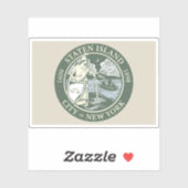 Sticker Drapeau de l'arrondissement de Staten Island (Feuille)