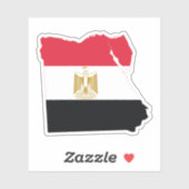 Sticker Drapeau de l'Égypte Carte (Feuille)