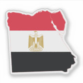 Sticker Drapeau de l'Égypte Carte (Devant)