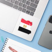 Sticker Drapeau de l'Égypte Carte (Ordinateur portable avec iPhone)