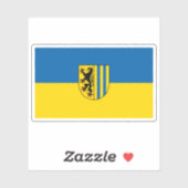 Sticker Drapeau de Leipzig, Allemagne (Feuille)