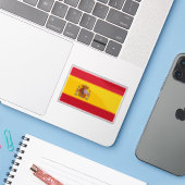 Sticker Drapeau de l'Espagne (Ordinateur portable avec iPhone)