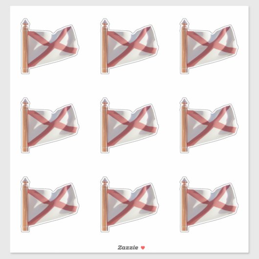 Sticker Drapeau de l'État d'Alabama (Feuille)