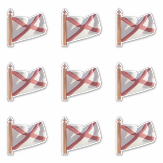 Sticker Drapeau de l'État d'Alabama (Devant)