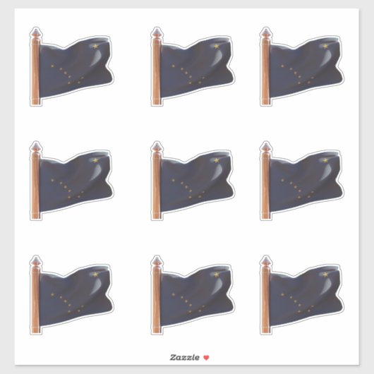 Sticker Drapeau de l'État d'Alaska (Feuille)