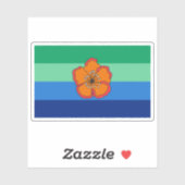 Sticker Drapeau de l'État d'Angaur, Palau (Feuille)