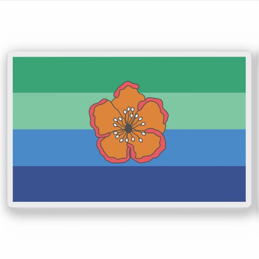 Sticker Drapeau de l'État d'Angaur, Palau (Devant)