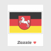 Sticker Drapeau de l'État de Basse-Saxe, Allemagne (Feuille)