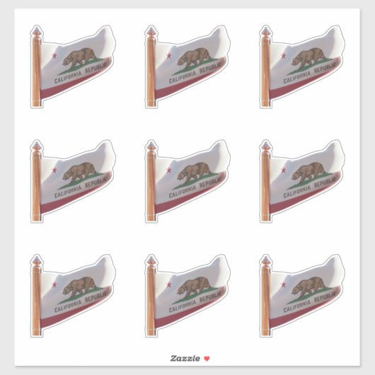 Sticker Drapeau de l'État de Californie (Feuille)