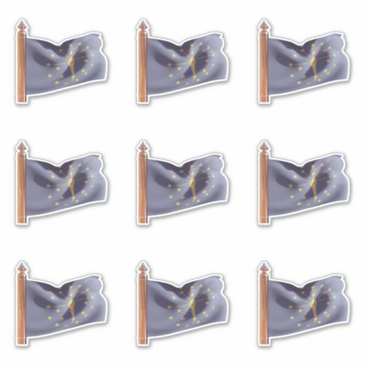 Sticker Drapeau de l'État de l'Indiana (Devant)