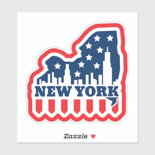 Sticker Drapeau de l'État de New York (Feuille)