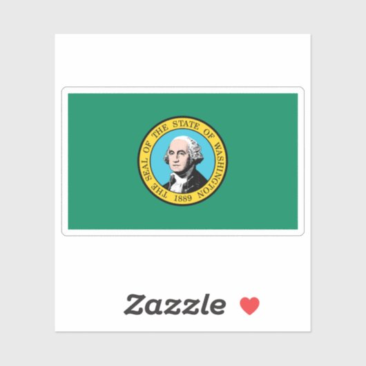 Sticker Drapeau de l'État de Washington (Feuille)