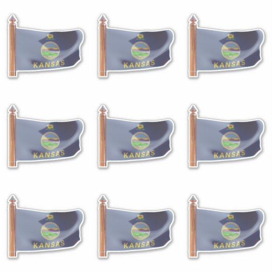 Sticker Drapeau de l'État du Kansas (Devant)