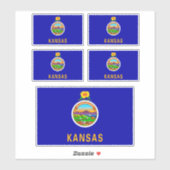 Sticker Drapeau de l'État du Kansas (Feuille)