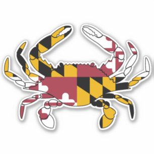 Sticker Drapeau de l'État du Maryland Crabe bleu