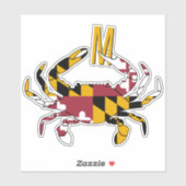 Sticker Drapeau de l'État du Maryland Monogramme de cri bl (Feuille)