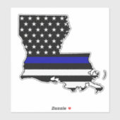 Sticker Drapeau de ligne bleue mince Louisiane (Feuille)