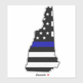 Sticker Drapeau de ligne bleue mince New Hampshire (Feuille)