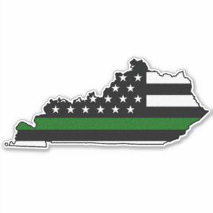 Sticker Drapeau de ligne verte mince Kentucky